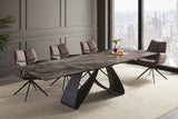 Esstisch INFINITY 180-220-260cm ausziehbar Keramik Marmoroptik taupe
