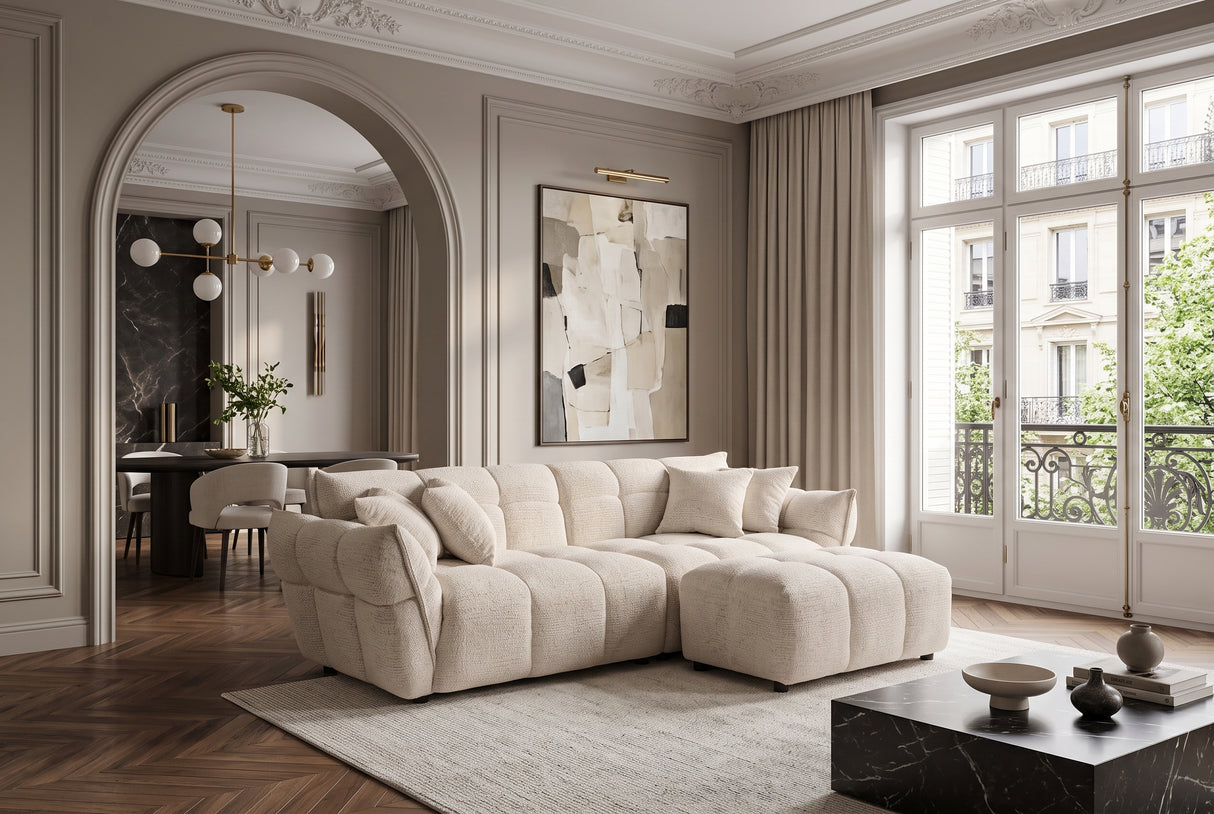 Sofa CLOUD 260cm 3-seater XXL bouclé tweed beige