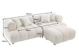 Sofa ADLON 255cm 3-seater XXL bouclé champagne greige