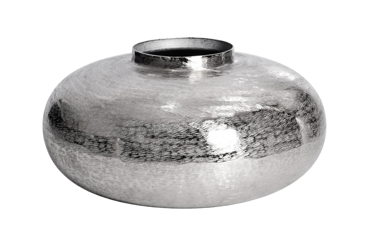 Vase ABSTRACT ORIENT 35cm mit Hammerschlageffekt silber