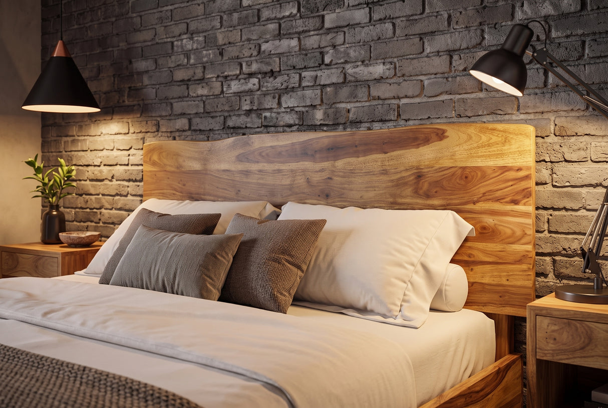 Bett AMAZONAS 180x200cm Baumstamm Sheeshamholz braun