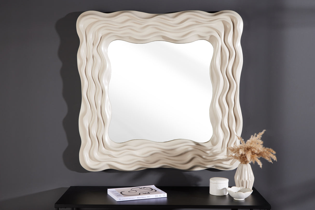 Wall mirror WAVE 90cm greige