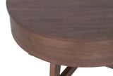 Coffee table KYOTO 70cm round w/ storage space walnut wood verneered