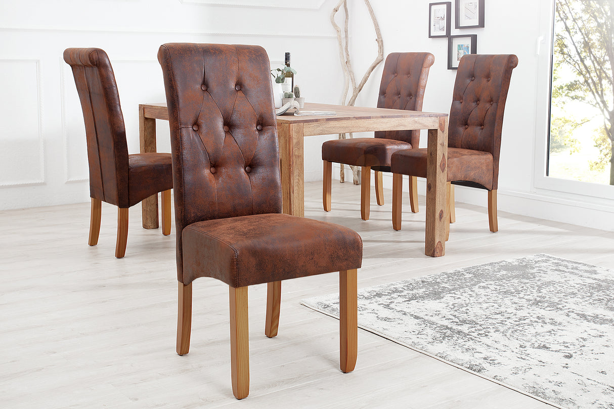 Chair CASA w/ neck roll microfibre whisky brown