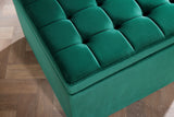 Stool MODERN BAROCK 60cm velvet emerald green w/ storage compartment