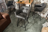 Bar chair LOFT with armrests microfibre antique grey