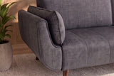 Sofa bed DIVANI 220cm 3-seater velvet grey
