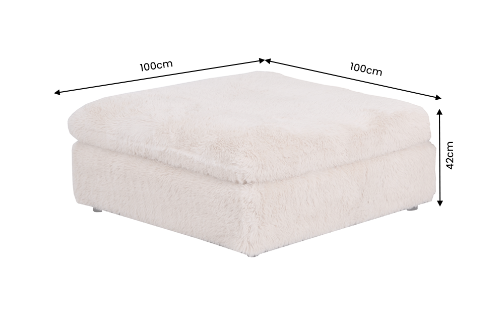 Hocker YETI 100cm abnehmbarer Bezug champagner-beige