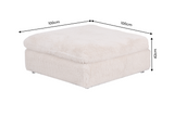 Hocker YETI 100cm abnehmbarer Bezug champagner-beige