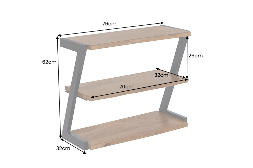 Schuhregal MAMMUT 75cm Akazienholz braun honigfarben lackiert