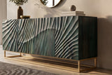 Sideboard SCORPION 180cm 3D Mangoholz türkis gold