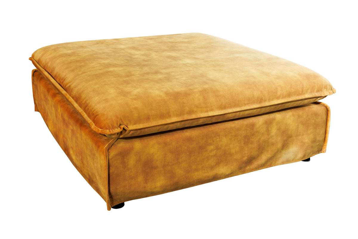 Taburet HEAVEN 100cm mustard yellow velvet