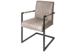 Cantilever chair BIG ASTON with armrests microfibre taupe