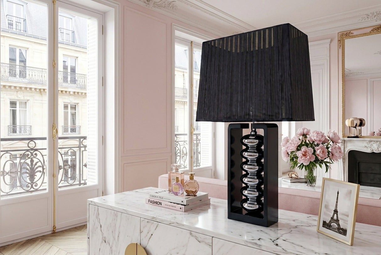 Table lamp GRACIA 55cm w/ adjustable lampshade black silver