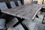 Dining table WILD 160cm table top 50mm whitewashed wild oak look grey