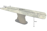 Esstisch ELEMENTS 180-260cm ausziehbar Gestell Walnuss natur mit Keramik taupe beige Marmorplatte