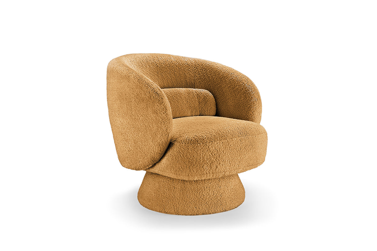 Sessel BOSSA NOVA 360° drehbar Bouclé senfgelb