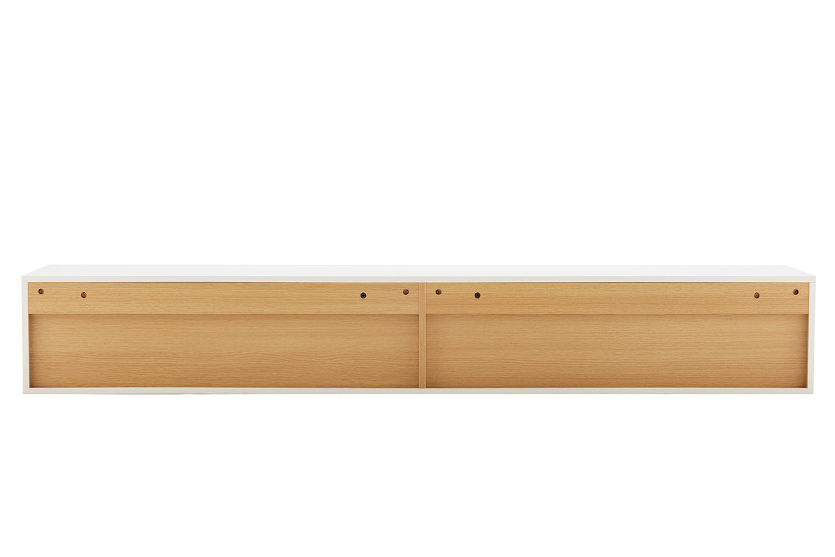 TV-Board LOFT 200cm hanging white natural