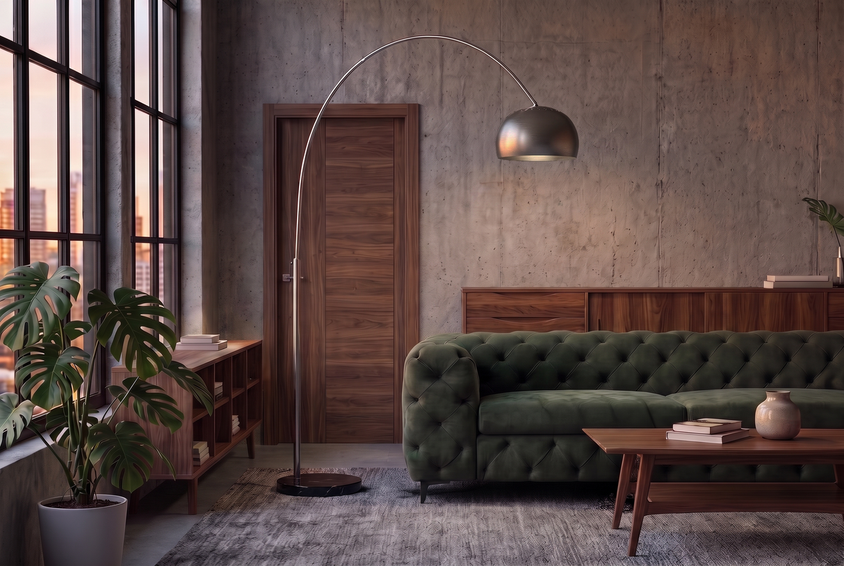 Floor lamp BIG BOW 170-210cm satin chrome w/ marble base