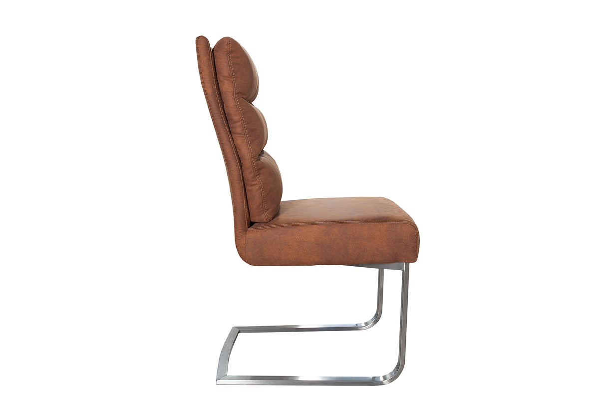 Cantilever chair COMFORT microfibre vintage light brown