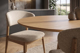 Dining table VALHALLA WOOD Ø 120cm round oak wood veneered natural
