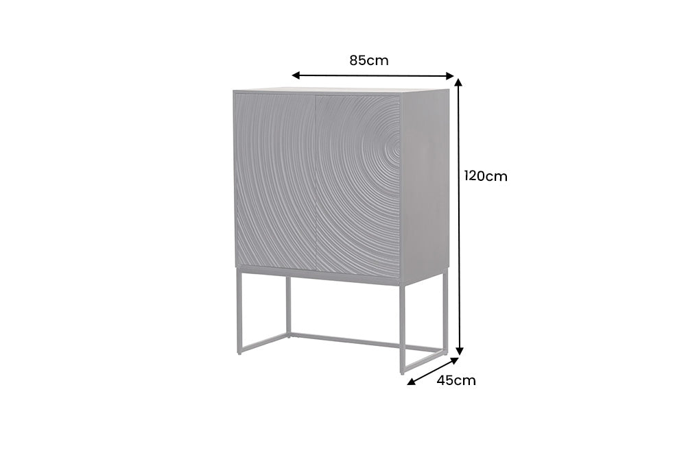 Highboard ORBIT 120 cm 3D-Optik Mangoholz schwarz