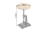 Beistelltisch ENGINEER 30cm höhenverstellbar Mangoholz natur mit schwarzem Gestell - Industrial Design
