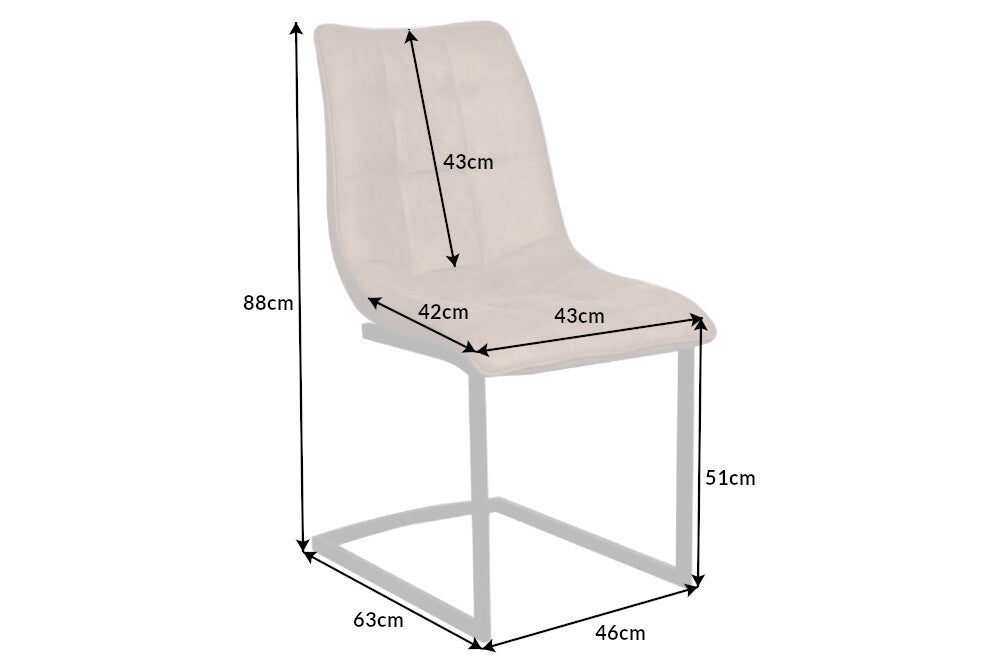 Cantilever chair MIAMI microfibre taupe