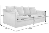 Sofa HEAVEN 200cm abnehmbarer Bezug Leinen natur