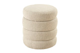 Stool VOQUE 50cm bouclé taupe w/ storage space