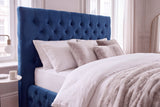 Bed PARIS CHESTERFIELD 180x200cm velvet dark blue