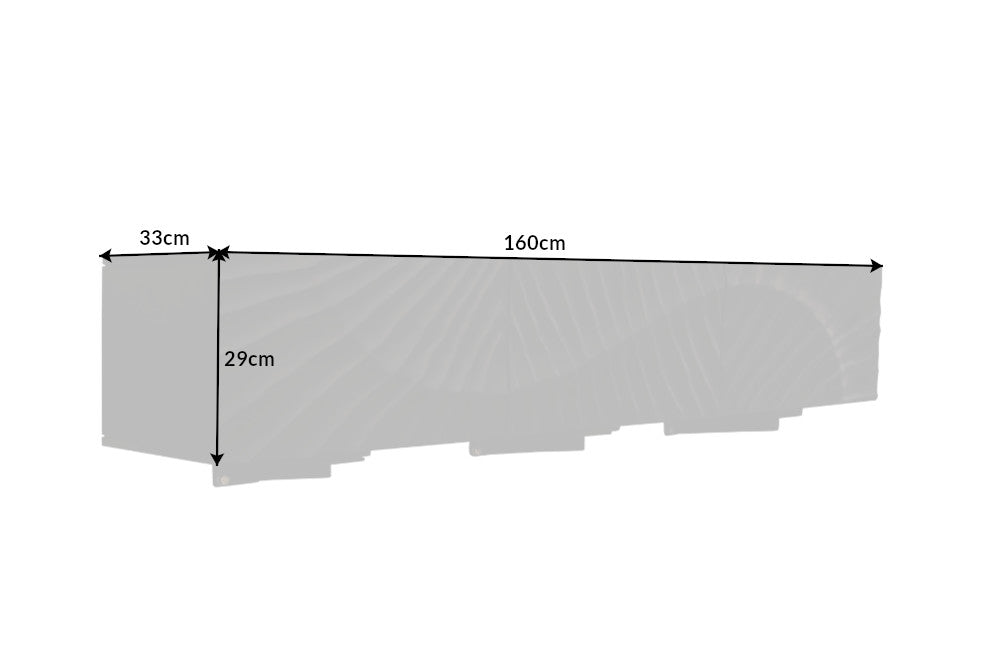 TV-Board SCORPION 160cm hängend mango schwarz