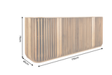 Sideboard SCULPTURA 170cm offene Lamellenfront abgerundete Kanten Mangoholz braun