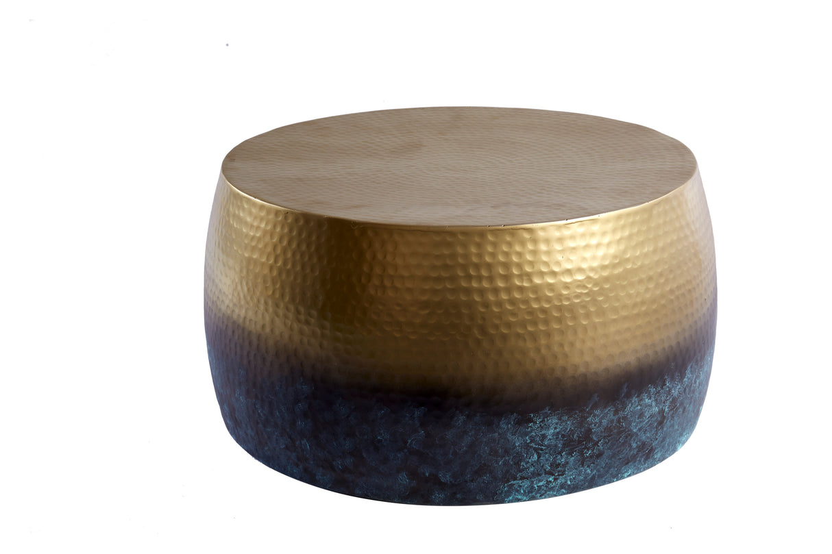 Couchtisch ORIENT III 60cm gold Hammerschlageffekt mit Patina