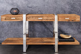 Console BARRACUDA 140cm teak wood and chromed stainless steel