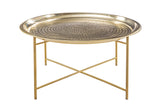 Coffee table ORIENT 65cm brass removable tray