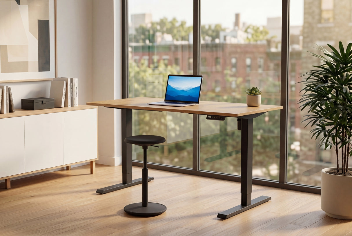 Office desk OAK DESK 140cm height adjustable natural
