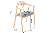 Chair VALHALLA WOOD w/ armrests artificial leather black and oak wood natural