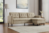 Ecksofa STOCKHOLM 220cm 3-Sitzer Federkern Strukturstoff beige
