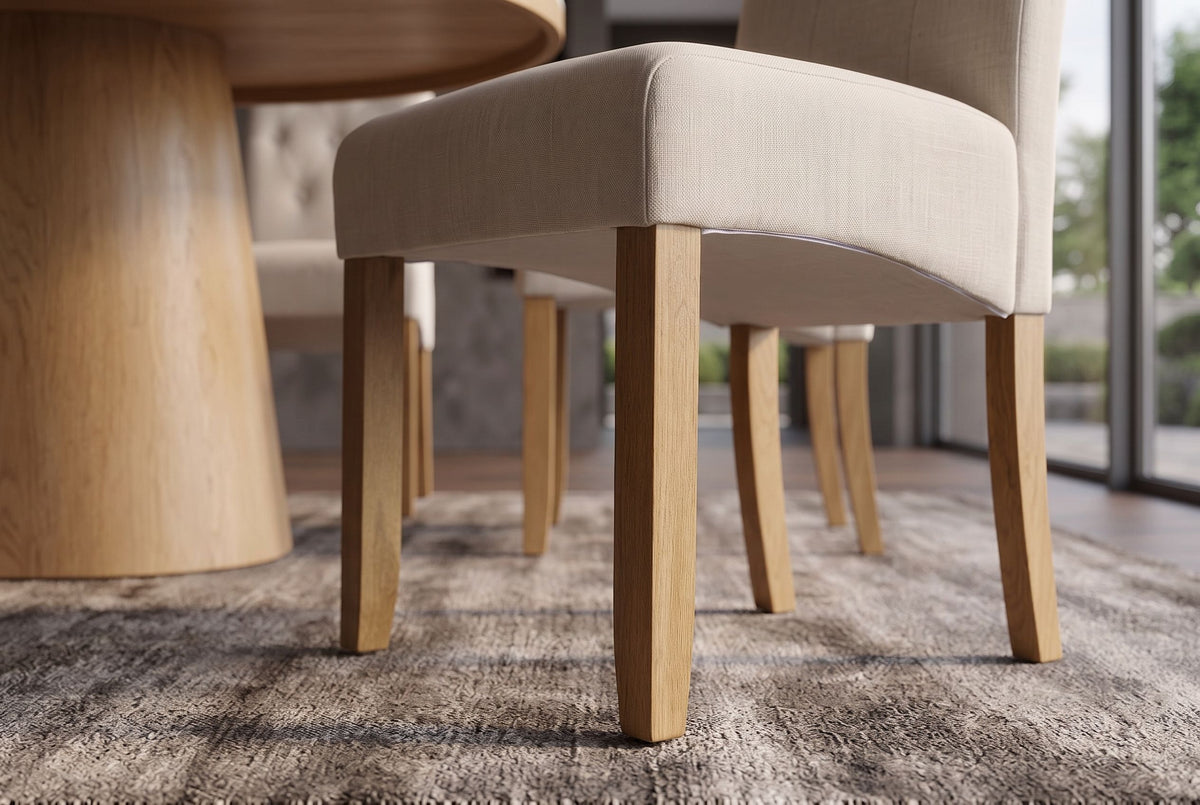 Chair CASA w/ neck roll flat woven fabric beige