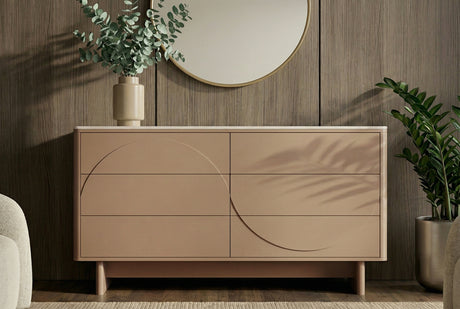 Sideboard SAVOY 150cm 3D natural w/ travertine marble ceramic top