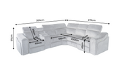 Corner sofa PRIME multifunctional electrically adjustable w/ storage space vogue velvet grey