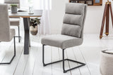 Cantilever chair COMFORT textured fabric light grey