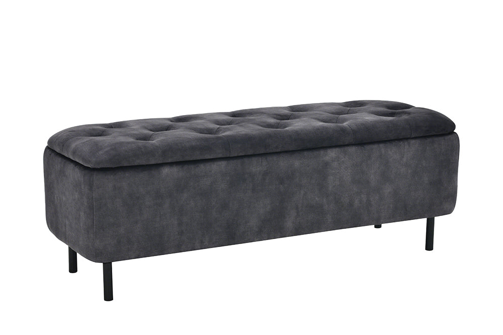 Sitztruhe EN VOGUE 120cm mit Stauraum Samt grau