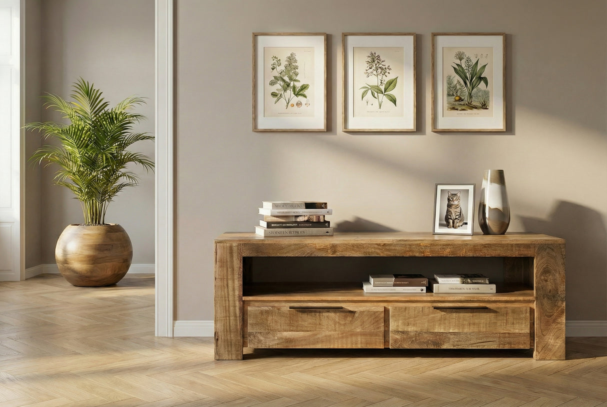 TV-Board IRON CRAFT 130cm Mango Natur Industrial Style