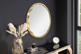 Wandspiegel PORTRAIT 55cm gewellter Rahmen gold Metall handgefertigt