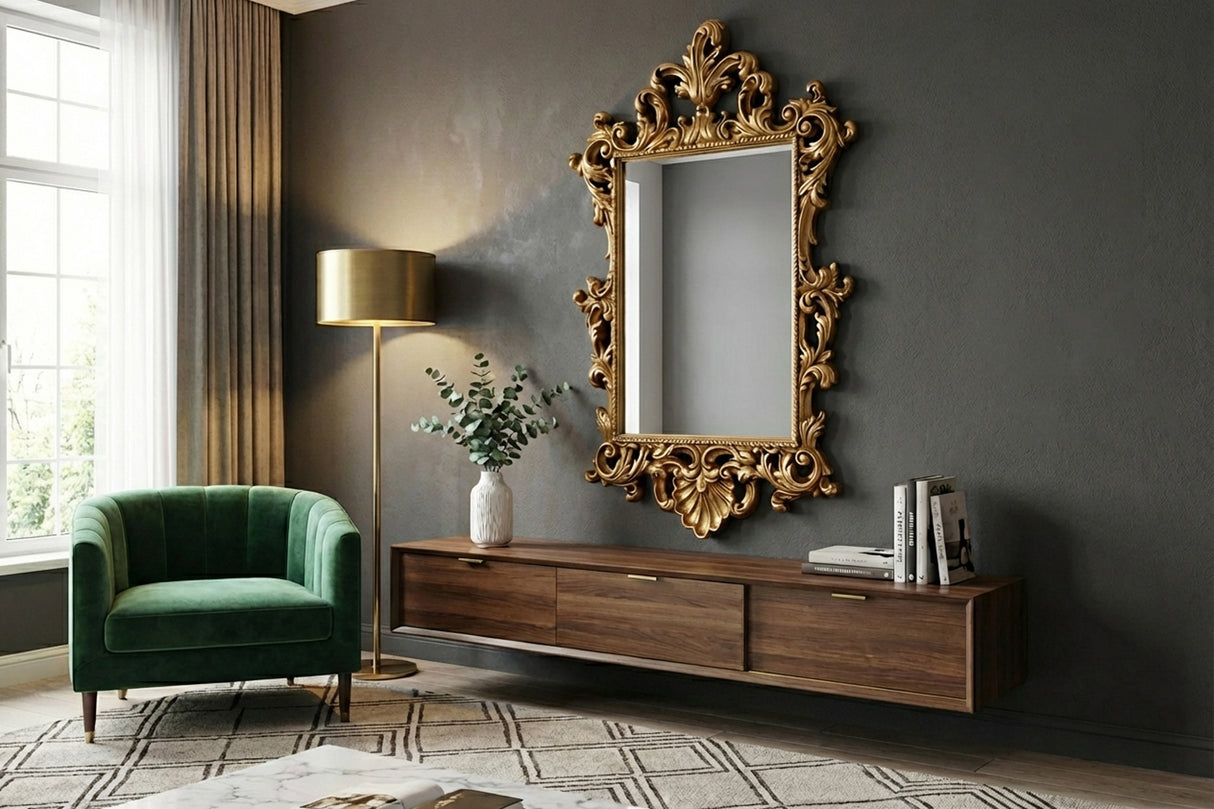 Wall mirror OPULENT 125cm gold