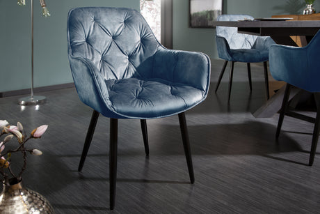 Chair MILANO with armrests velvet teal
