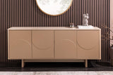 Sideboard SAVOY 180cm 3D natural w/ travertine marble ceramic top