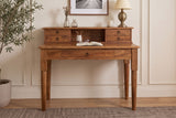 Davenport Schreibtisch HEMINGWAY 90cm mit Schubladen und offenem Ablagefach Mangoholz braun honigfarbenes Finish